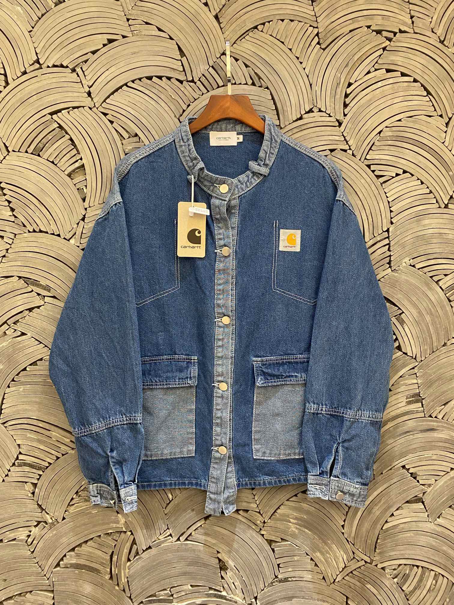 Carhartt Kahart Old Cowboy Coat Couple Embroidery Design Blue Size M-XL Measurements. - 图片 2