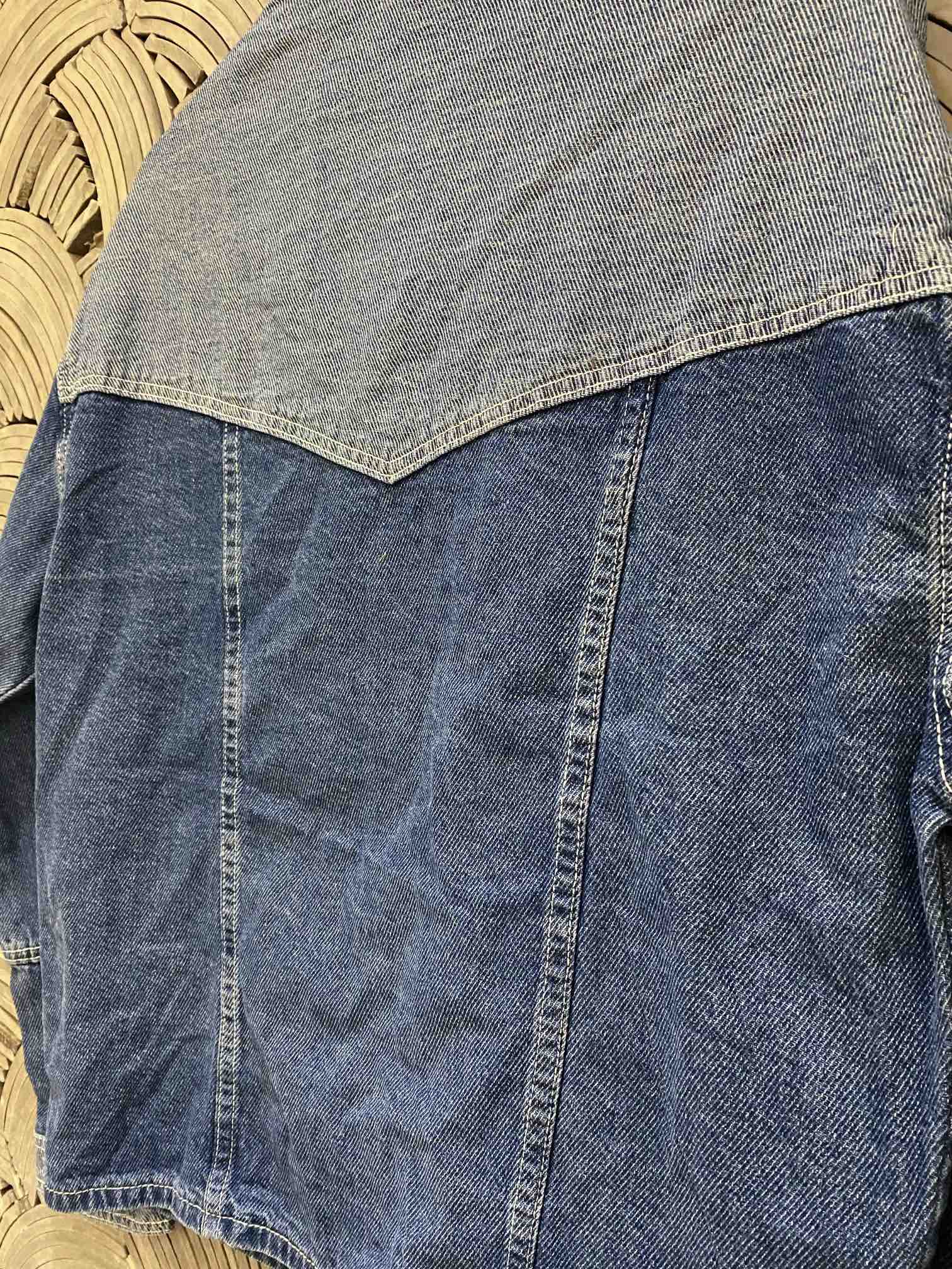 Carhartt Kahart Old Cowboy Coat Couple Embroidery Design Blue Size M-XL Measurements. - 图片 9