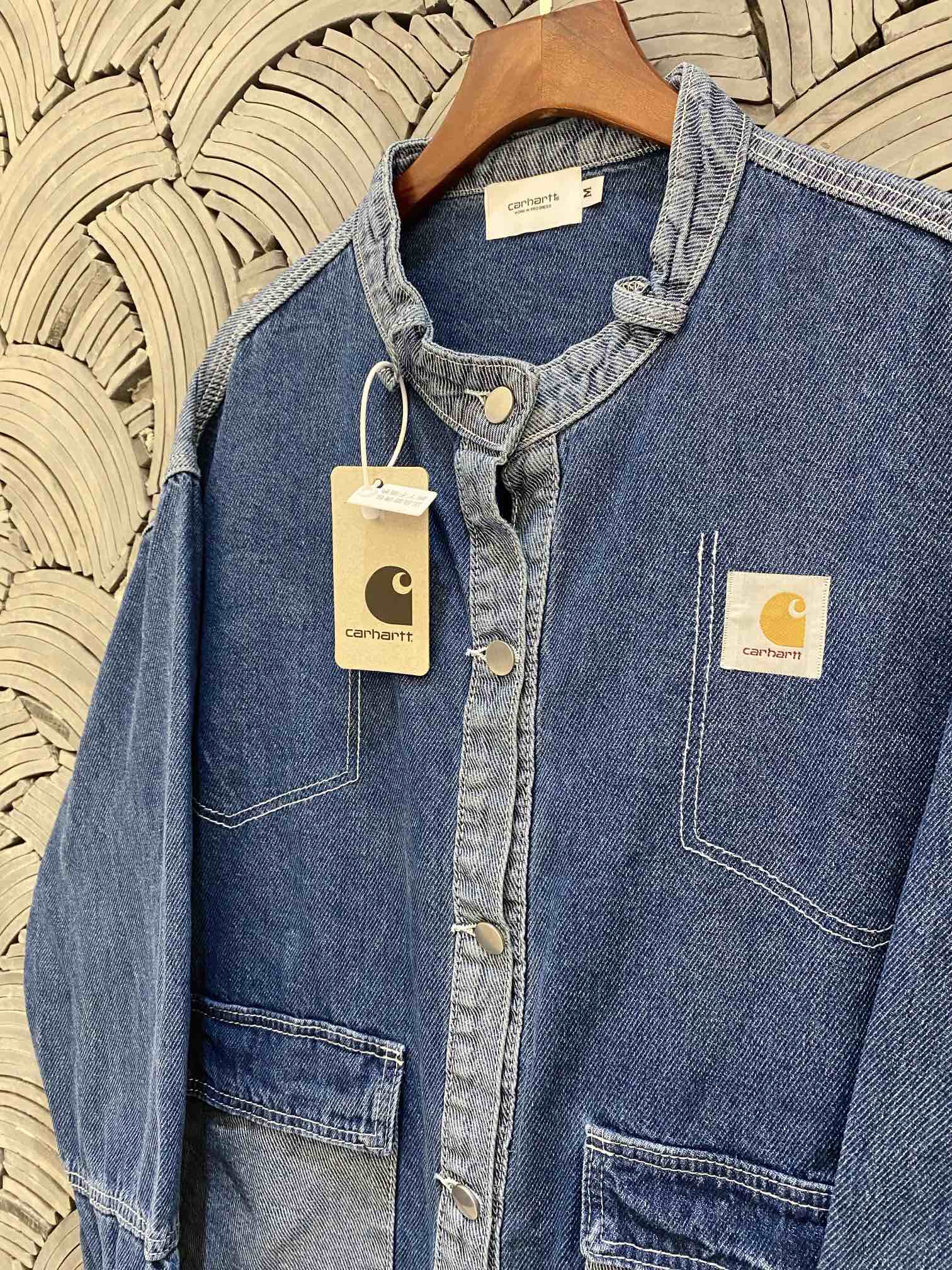 Carhartt Kahart Old Cowboy Coat Couple Embroidery Design Blue Size M-XL Measurements. - 图片 5