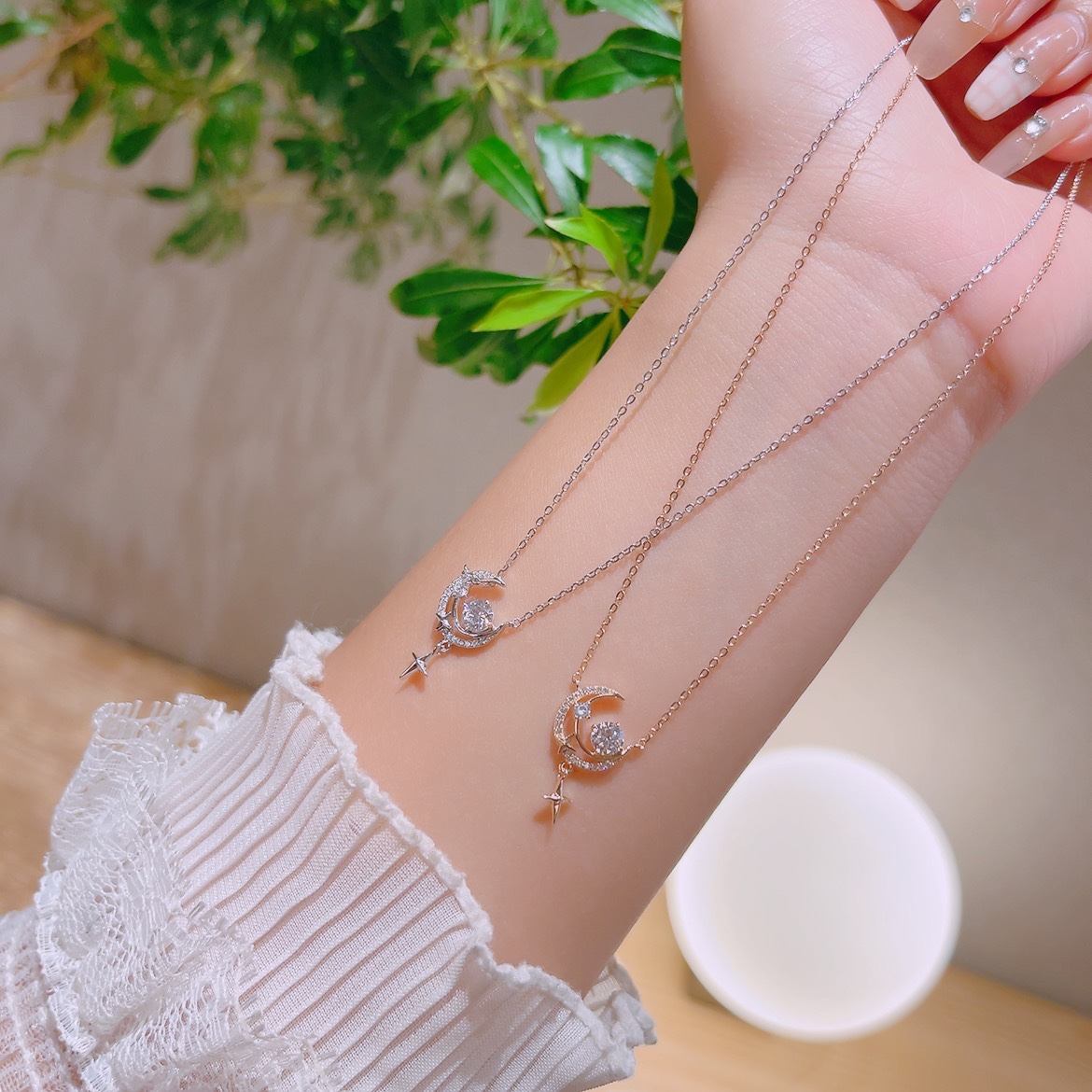 Allergiearmes Silber Kette Wald Muttergeburtstag Silber