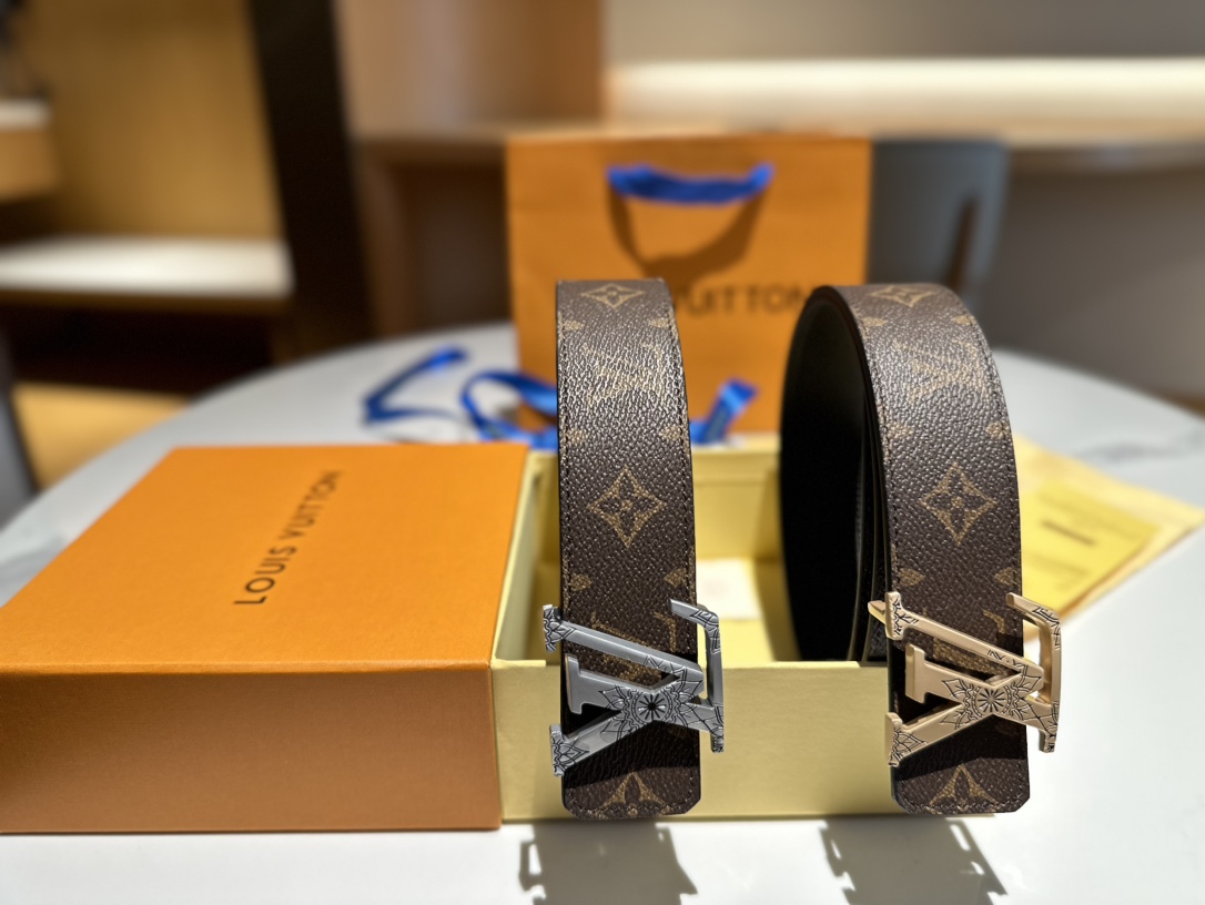 Louis Vuitton Belts Men Cowhide