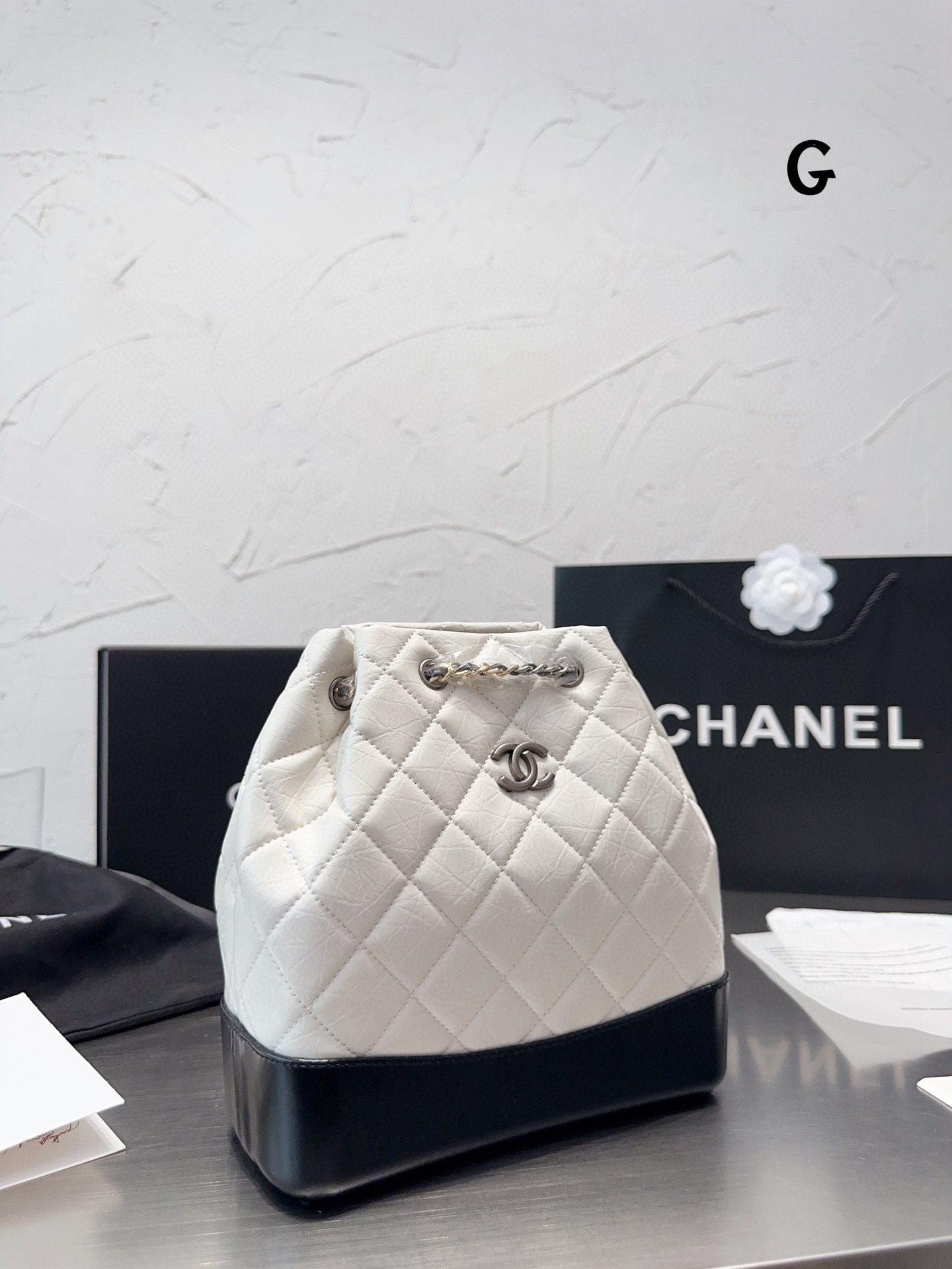Chanel Gabrielle Bag Backpack Crossbody & Shoulder Bags Black Red White Vintage Chains