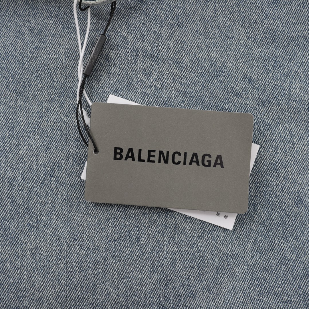 balenciaga巴黎世家 双沟LOGO印花水洗仔外套