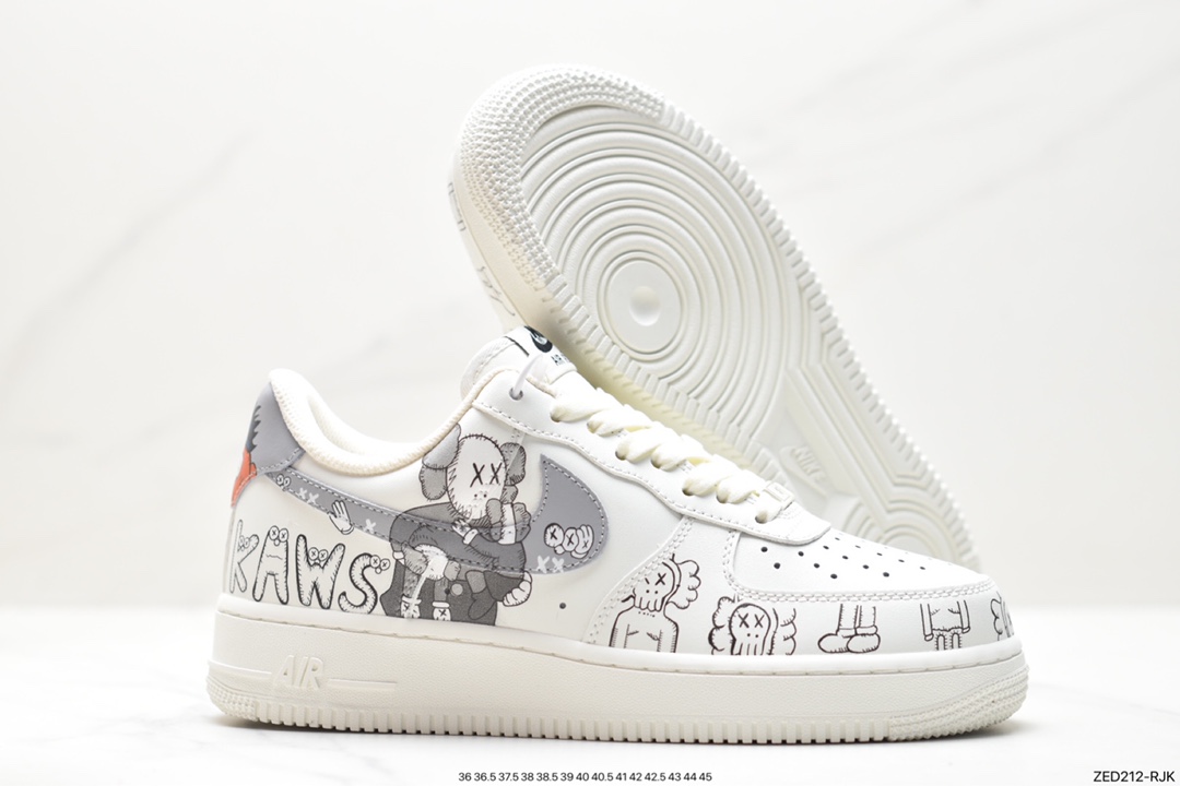 Nike Air Force 1 Low '07 “米灰紫”萨休闲板鞋 定制头成皮料 3M反光 CW2288-999