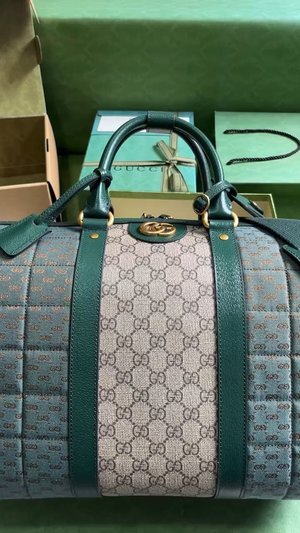 Gucci Travel Bags Green Canvas PVC