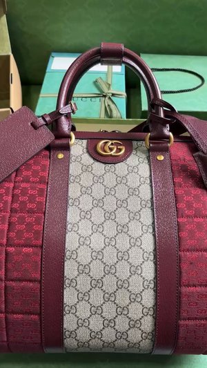 Gucci Travel Bags Red Canvas PVC