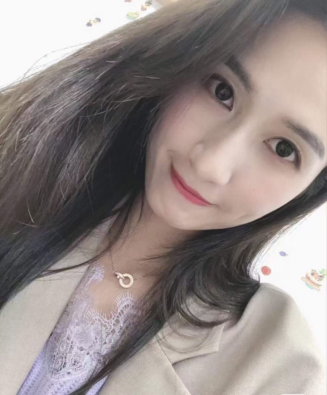 Cartier Cartier 卡地亚 玫瑰金双环满钻圆饼项链