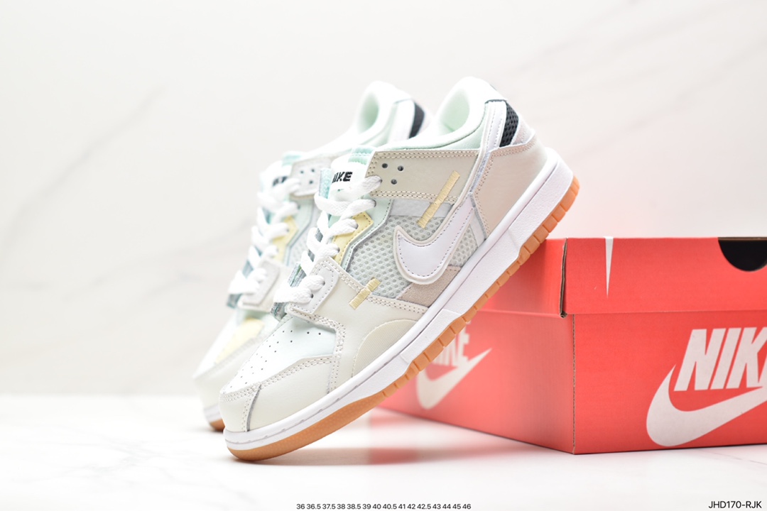 190 耐克Nike Dunk Low Scrap 鞋身以灰白配色呈现主色调 DM0802-001