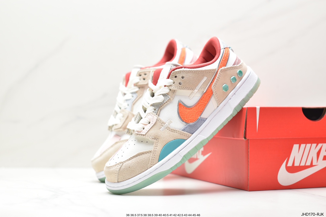 190 耐克Nike Dunk Low Scrap 鞋身以灰白配色呈现主色调 DM0802-001