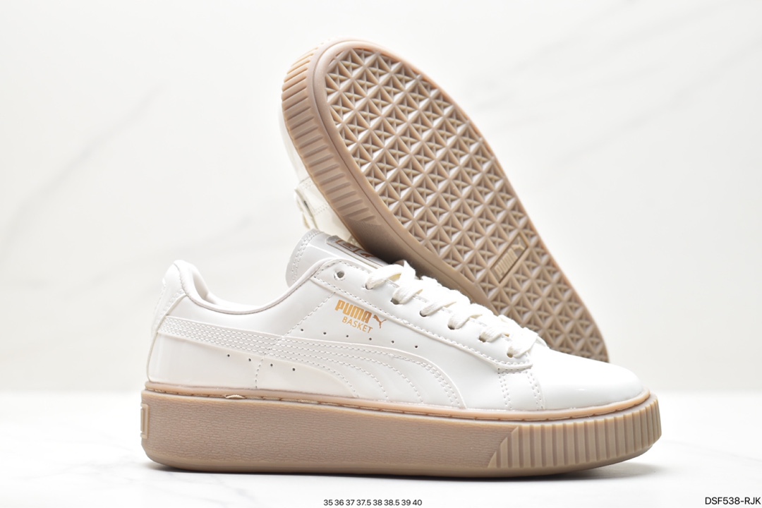 Puma Basket Platform Scallop Rihanna second generation new lace-up hemming sneakers 366723-04