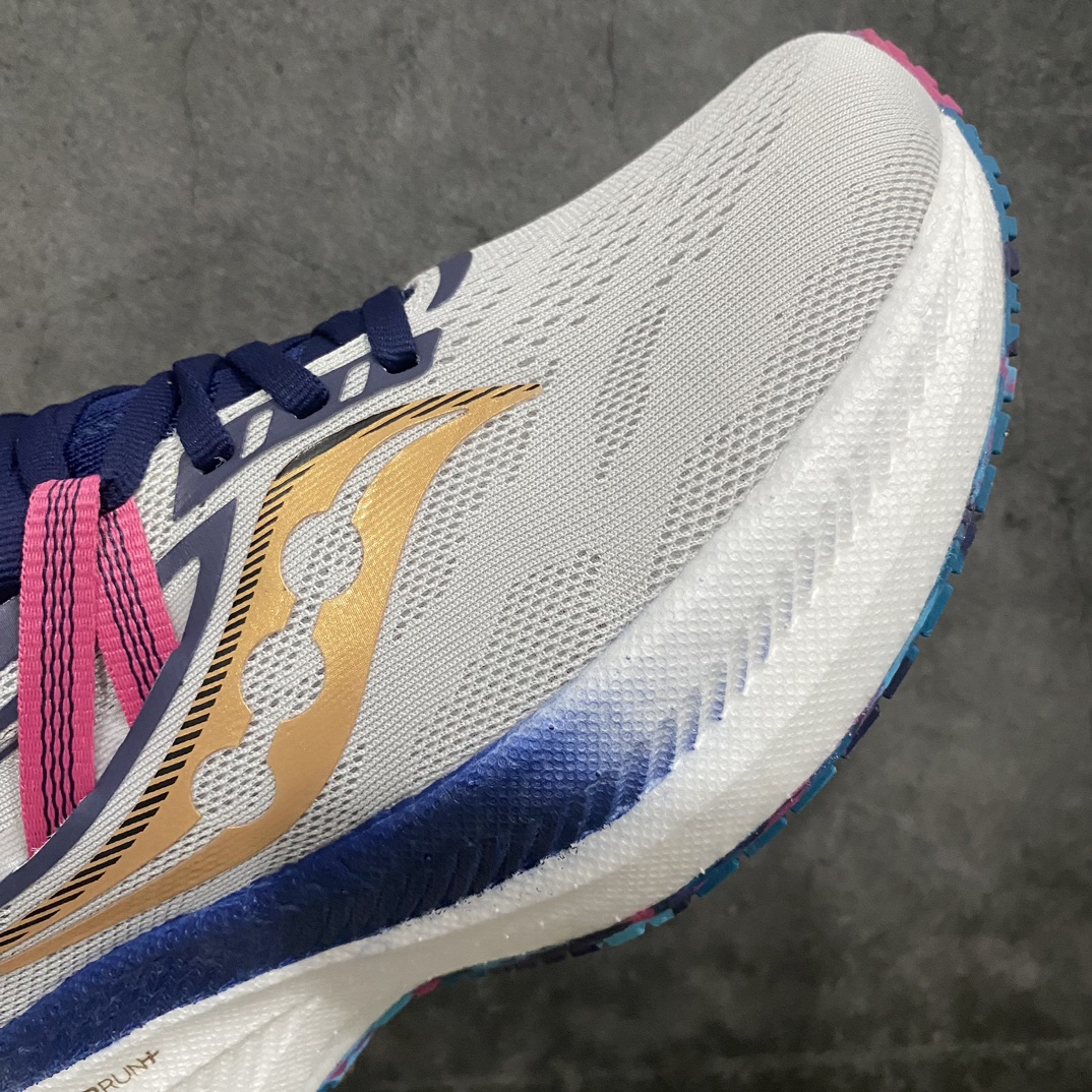 图片[6]-【纯原版】Saucony Triumph 20 索康尼胜利20代旗舰级缓震型跑鞋市场最高版本 区别市场通货真爆版本灰金n大底为PWRRUN+高弹缓震泡棉材质,兼具软和弹的性能，舒适踩S感，并非市场便宜版本的超软真爆底，鞋型立体直挺有型不软踏，中底带钢印，超高清洁度，硬质大鞋盒，非市场节约成本的小薄鞋盒，一分钱一分货！n此款性能相比前几代再升级：鞋面采用全新升级的工学网设计 贴合脚部更透气 中底部分使用最新的PWRRUN+材质 搭配PWRRUN+鞋垫使中底的大幅加厚 10mm坡差进一步提供缓震、回弹性能 内底则采用了FORMFIT动态适应系统 动态契合脚型 提升包裹性和舒适性 提供更卓越的动态回馈体验 XT-900橡胶大底 可提供良好的抓地力和较强抗磨性能 SIZE：36 36.5 37.5 38 38.5 39 40 40.5 41 42 42.5 43 44 44.5 45-莆田鞋批发中心