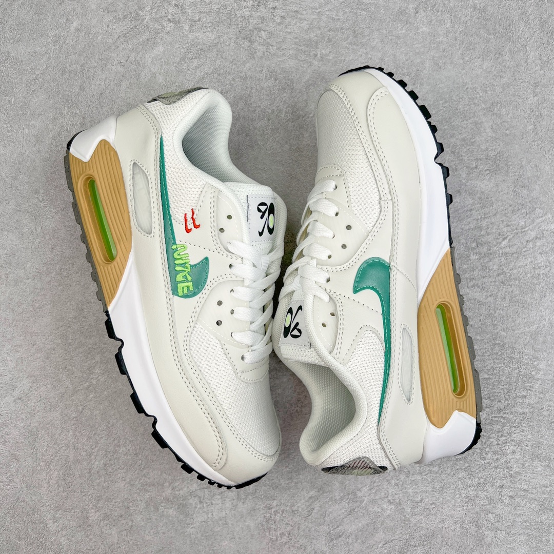 图片[3]-＃MX版 NK Air MAX 90 气垫复古减震跑步鞋 DO9850-100 经典重温 独家陆续补货 外单专供大厂出品 品质稳定 一百余色 终端操作 Air Max 90于1990年推出 来自Air Max系列 在Air Max 1的基础上改进而得 增加了气垫面积 外型上也更为流线 最特別的就是加入了菱纹塑胶嵌板 为Air Max 90增添了许多潮流气息 皮革鞋面 造就出色耐穿性和支撑力 Max Air缓震配置搭配泡棉中底 令Air Max 90轻盈而舒适 华夫格橡胶外底 铸就Air Max 90非凡的抓地力 而Air Max 90不仅是一双跑鞋 它成功跨越了时间的演进 成为了球鞋文化与潮流圈中最熟为人知的鞋款之一 尺码：36 36.5 37.5 38 38.5 39 40 40.5 41 42 42.5 43 44 44.5 45-选品中心