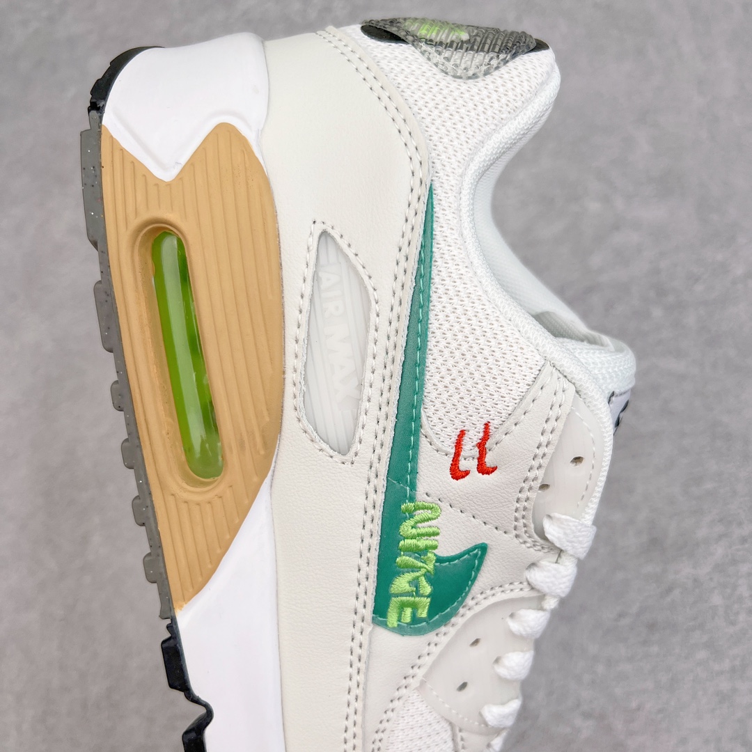 图片[6]-＃MX版 NK Air MAX 90 气垫复古减震跑步鞋 DO9850-100 经典重温 独家陆续补货 外单专供大厂出品 品质稳定 一百余色 终端操作 Air Max 90于1990年推出 来自Air Max系列 在Air Max 1的基础上改进而得 增加了气垫面积 外型上也更为流线 最特別的就是加入了菱纹塑胶嵌板 为Air Max 90增添了许多潮流气息 皮革鞋面 造就出色耐穿性和支撑力 Max Air缓震配置搭配泡棉中底 令Air Max 90轻盈而舒适 华夫格橡胶外底 铸就Air Max 90非凡的抓地力 而Air Max 90不仅是一双跑鞋 它成功跨越了时间的演进 成为了球鞋文化与潮流圈中最熟为人知的鞋款之一 尺码：36 36.5 37.5 38 38.5 39 40 40.5 41 42 42.5 43 44 44.5 45-选品中心