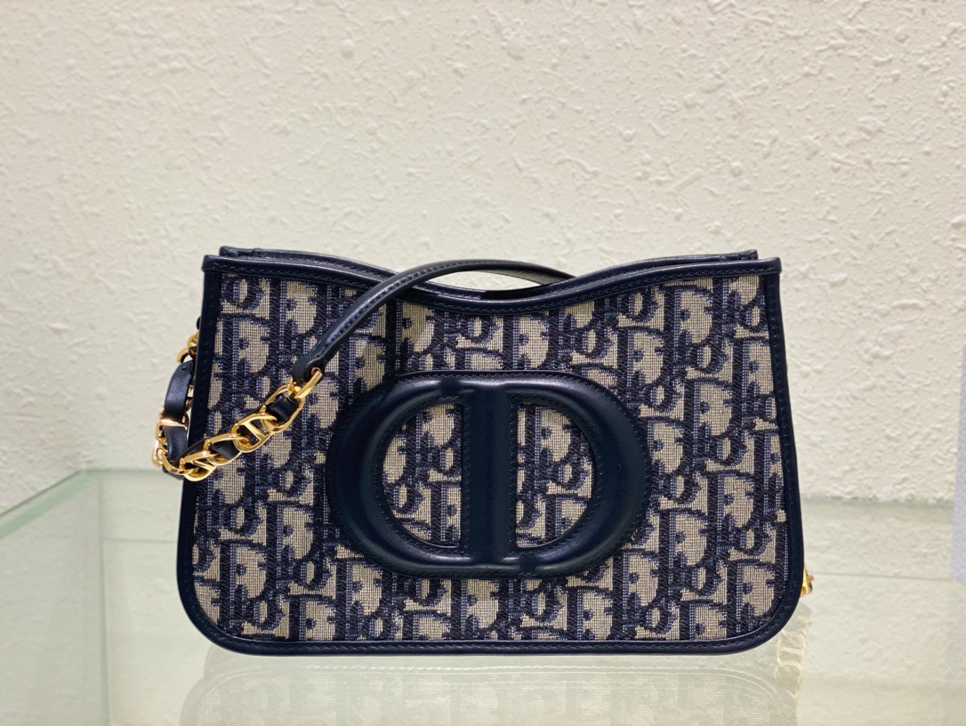 Dior CD Signature Hobo мини-сумка на цепочке, ткань с принтом Oblique