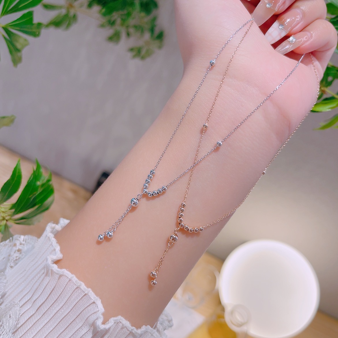 ミニマル925シルバーネックレスシルバー 親友へのプレゼント