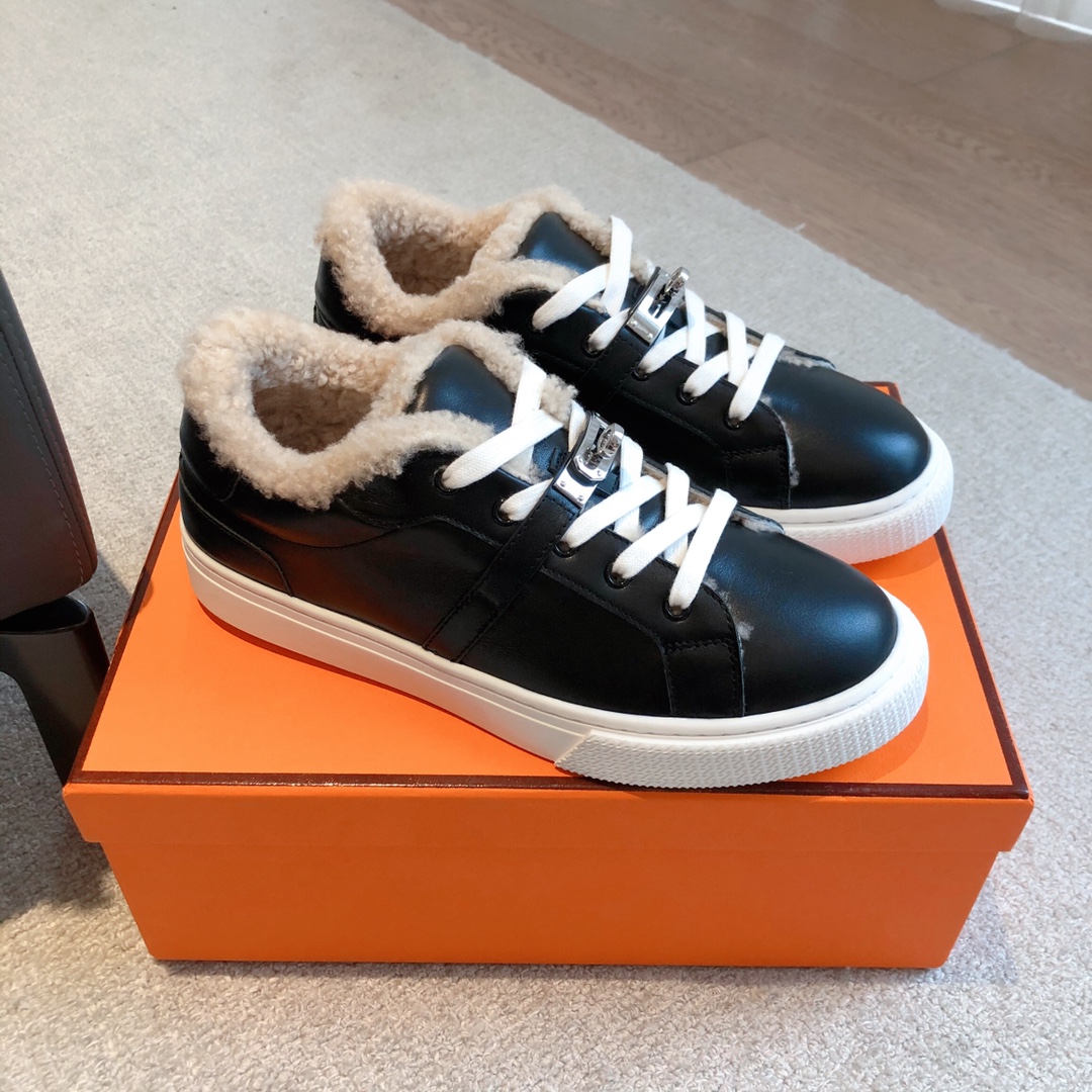 Hermes Kelly Skateboard Shoes Wool Spring Collection Casual