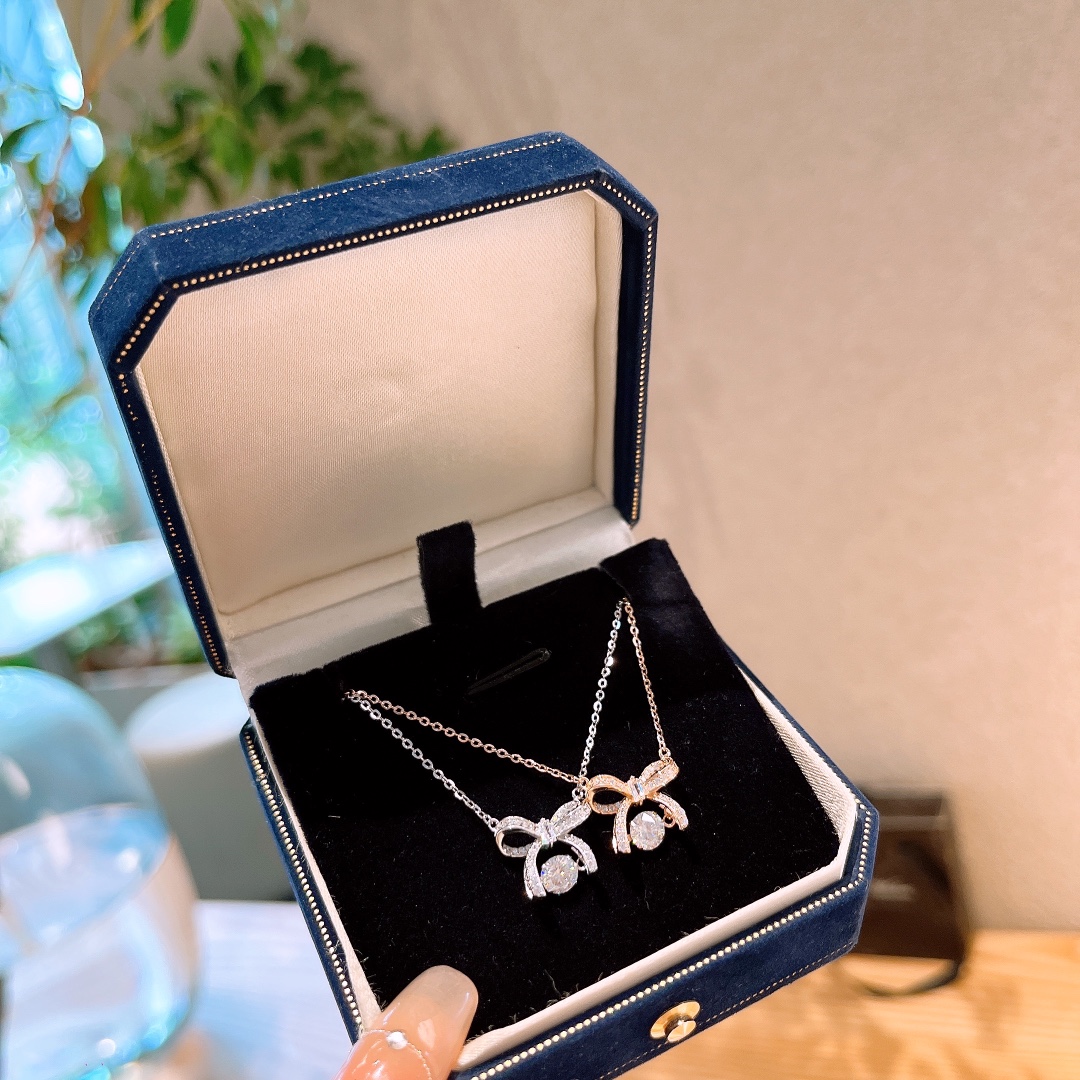 S925 Sterlingsilber Moissanit Kette Mode Standesamt Gold