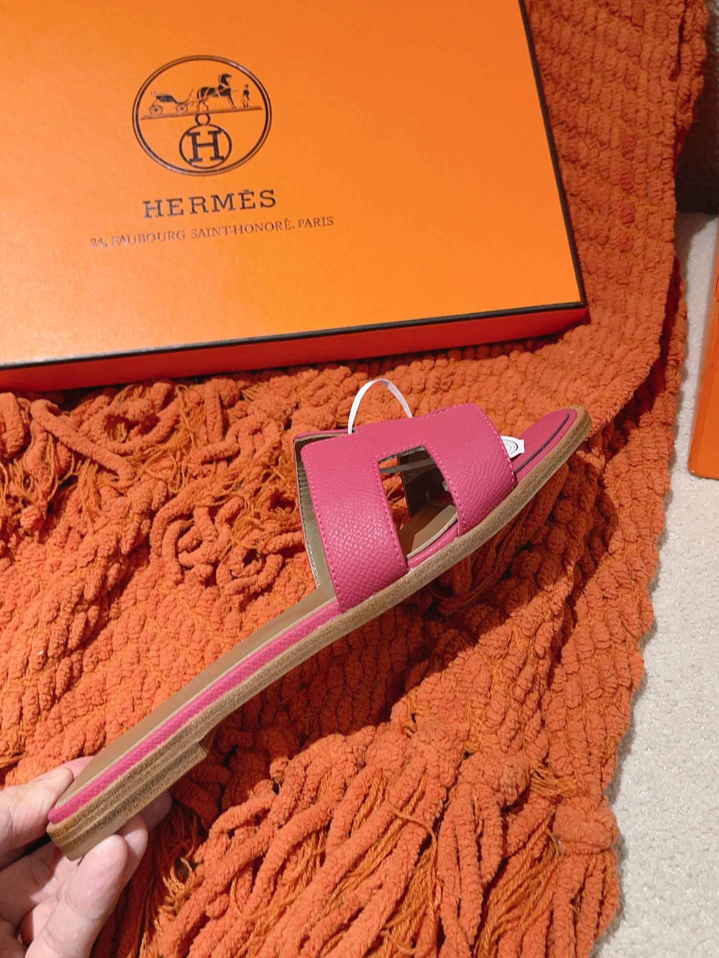 Hermes爱马仕H拖鞋Oran凉鞋系列时尚又百搭超级舒服每个细节都做到极致原版swift小牛皮原版1: