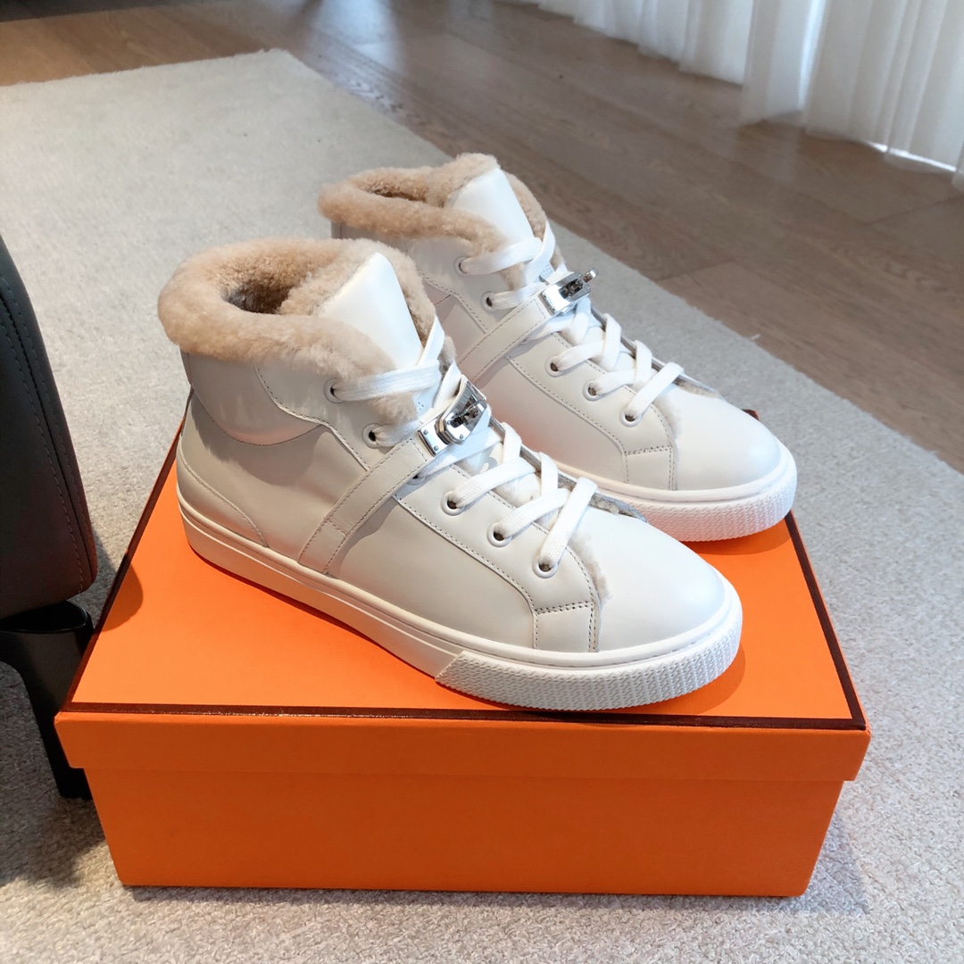 Hermes Kelly Skateboard Shoes Wool Spring Collection High Tops