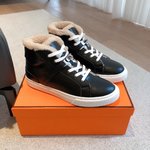 Hermes Kelly Skateboard Shoes Wool Spring Collection High Tops
