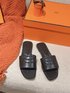 Hermes Shoes Sandals Slippers Embroidery Calfskin Cowhide Genuine Leather Fashion