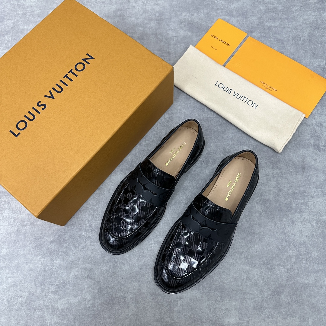 Louis Vuitton 1:1
 Shoes Loafers Plain Toe Cowhide Genuine Leather