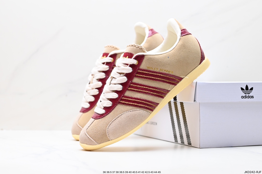 Wales Bonner x Adidas WB Japan Low ”Cardboard” WB Japan series classic retro low-top casual sports jogging shoes ”Sand Tan” GY5750