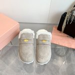 2023 AAA Replica Customize
 MiuMiu Shoes Half Slippers Women Rubber Wool Fall/Winter Collection