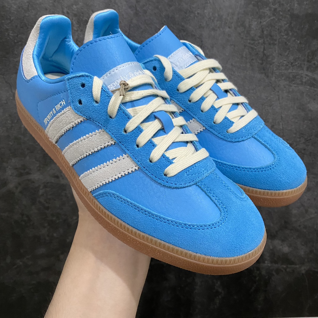 【纯原版】Sporty & Rich x Adidas 阿迪 Samba 桑巴低帮休闲板鞋 IE6975n私人订单出货 品质保证市场最高版 区别市场通货 正确皮料 正确鞋舌正确侧面烫金压印字母 海玻璃鞋垫背部刷胶 纸板字体中底也都是同步原鞋 高价零售主推版本 尺码：35 36 36.5 37 38 38.5 39 40 40.5 41 42 42.5 43 44 44.5 45-莆田鞋批发中心