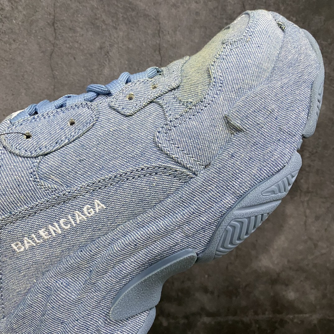 550 【Good顶级版本】Balenciaga Triple S 1代牛仔布蓝色 巴黎世家