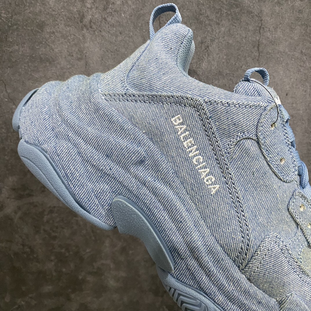 550 【Good顶级版本】Balenciaga Triple S 1代牛仔布蓝色 巴黎世家