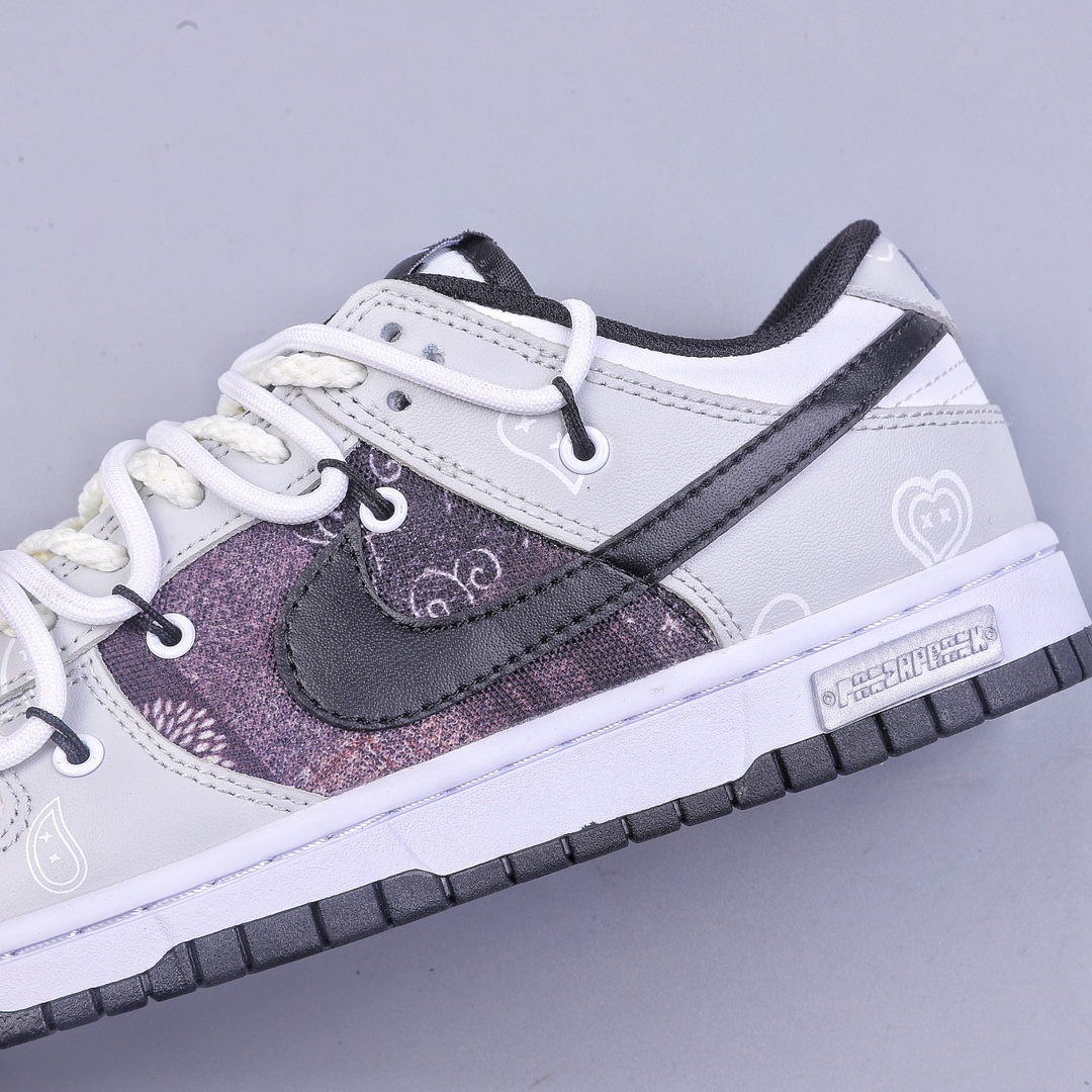 OW Custom Nk Dunk Low Panda Prank-Love Cashew Flower SB Strap Casual Shoes DJ6188-002