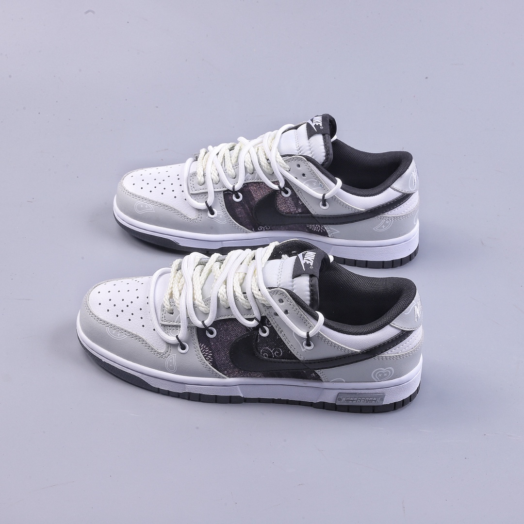 OW Custom Nk Dunk Low Panda Prank-Love Cashew Flower SB Strap Casual Shoes DJ6188-002