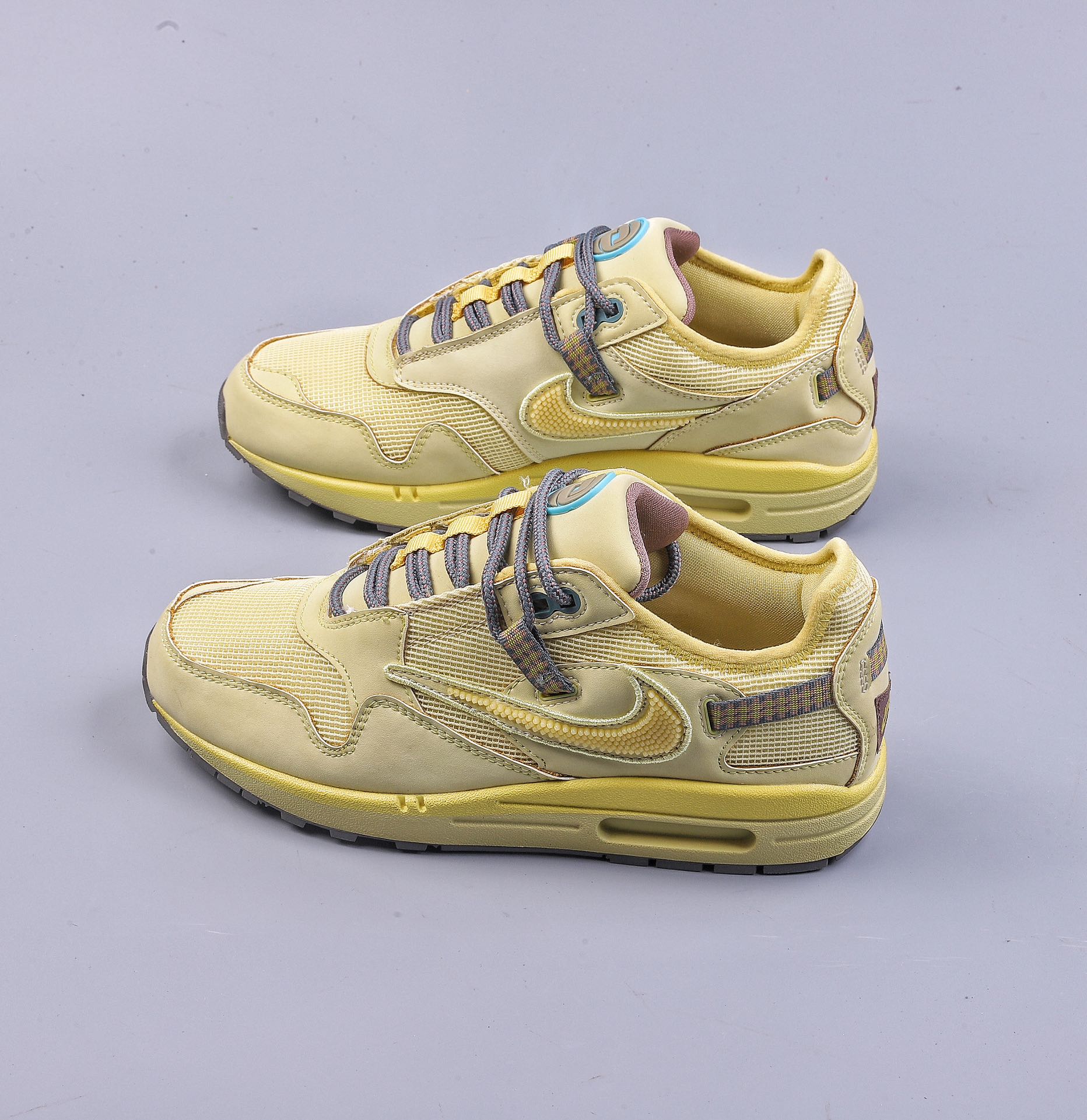 Travis Scott x Nike Air Max 1” Wheat/Lemon” revised low-top retro versatile casual sports running shoes DO9392-700