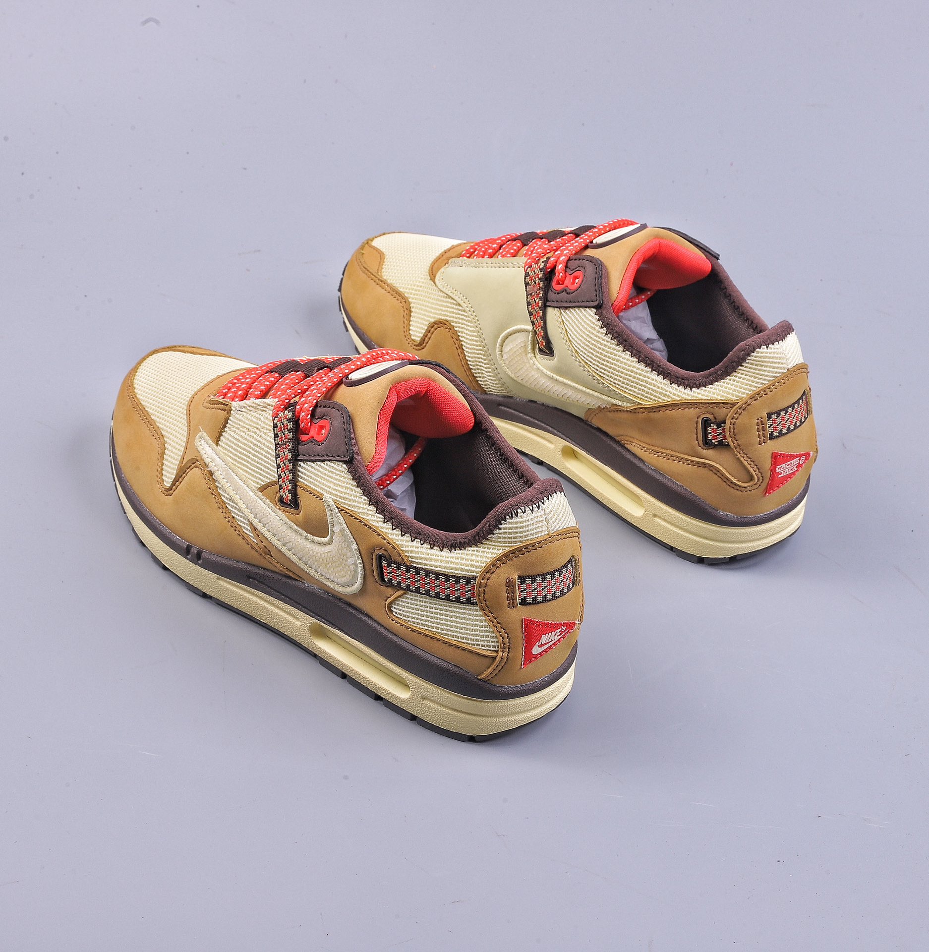 Travis Scott x Nike Air Max 1” Wheat/Lemon” revised low-top retro versatile casual sports running shoes DO9392-701