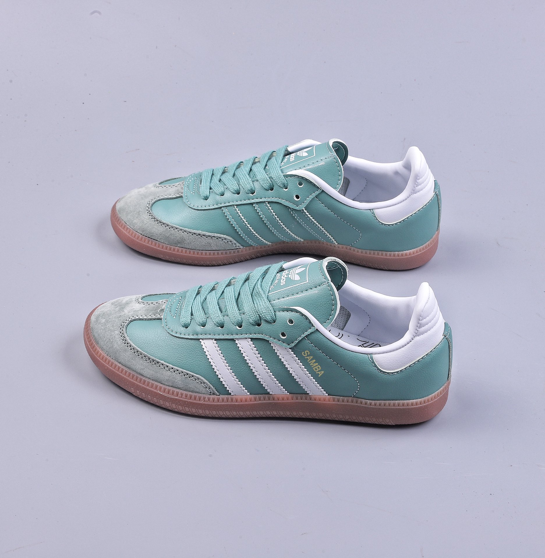 RA Adidas Originals Samba Vegan OG Samba Series Gentleman German Training Football Shoes ”Vintage Green Raw Rubber Sole” IE7011