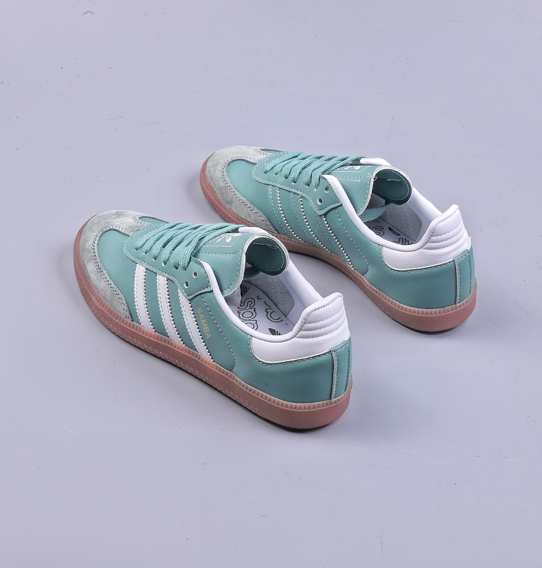 RA Adidas Originals Samba Vegan OG Samba Series Gentleman German Training Football Shoes ”Vintage Green Raw Rubber Sole” IE7011