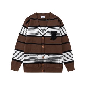 Burberry Clothing Cardigans Coats & Jackets Knit Sweater Brown Dark Knitting Wool Fall Collection Casual