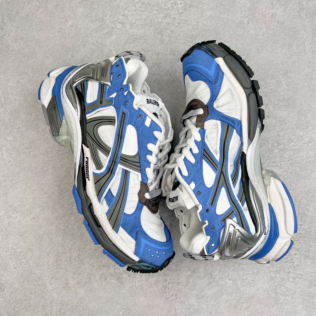 图片[3]-💰460 ＃VG零售版 BALENCIAGA Runner Sneaker 巴黎世家七代慢跑系列低帮复古野跑潮流运动鞋老爹鞋 尼龙和网布材质 磨损效果 鞋头边缘印有尺码 背面浮印尺码 外侧印有跑者徽标 鞋舌刺绣 Balenciaga 品牌标识 鞋跟背面 Balenciaga品牌标识 材质采用65%聚氨酯、35%聚酯纤维 全新 Runner 鞋型轮廓借鉴于 2000 年初的复古线条 搭载大网眼面料制成鞋面基础，由粉色、白色尼龍与橡胶质地覆盖鞋面诠释线条感 当中透过几道手缝线与折损痕更是精准的掌握历经时间淬炼的破旧痕迹 延续其手法至鞋领、鞋跟、鞋带、中底等部分均饰有破损及脏污之貌 尤其是鞋领处与鞋带孔眼条更是采用不规则做旧技术将内容物泡棉随机露出 尺码：35 36 37 38 39 40 41 42 43 44 45 46 编码：by5936030-运动鞋