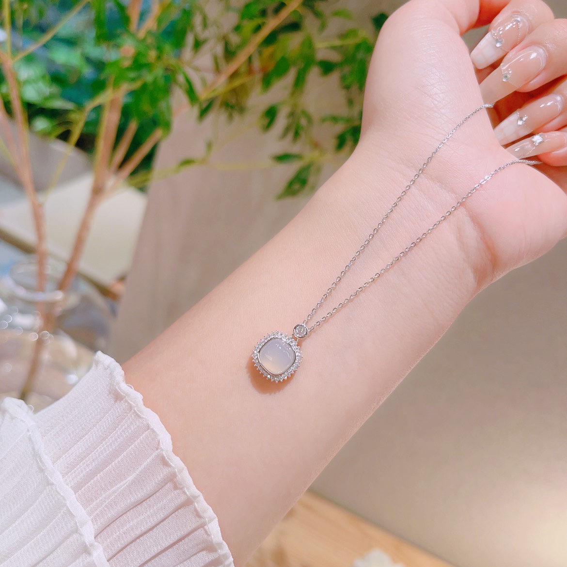 森ガールアレルギー対応シルバーネックレスシルバー 母の日