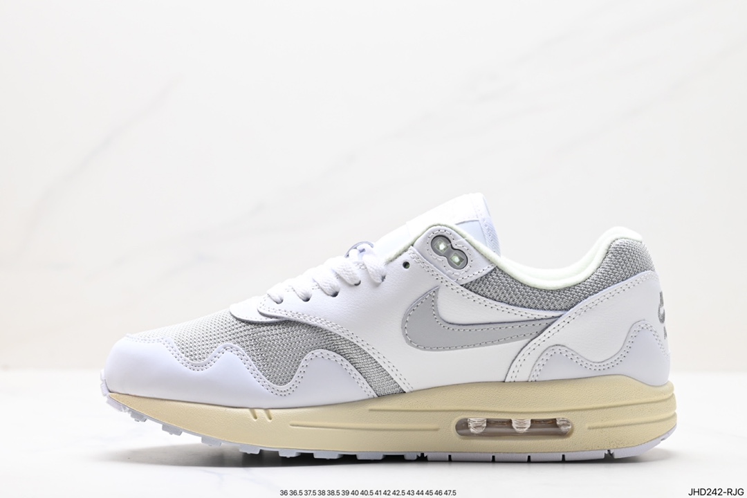 Dutch fashion brand Patta x Nike Air Max 1 ”Black/White/Grey” first generation retro air cushion all-match leisure sports jogging shoes DQ0299-100