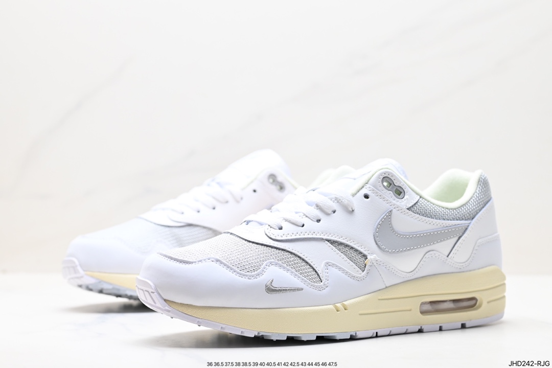 Dutch fashion brand Patta x Nike Air Max 1 ”Black/White/Grey” first generation retro air cushion all-match leisure sports jogging shoes DQ0299-100