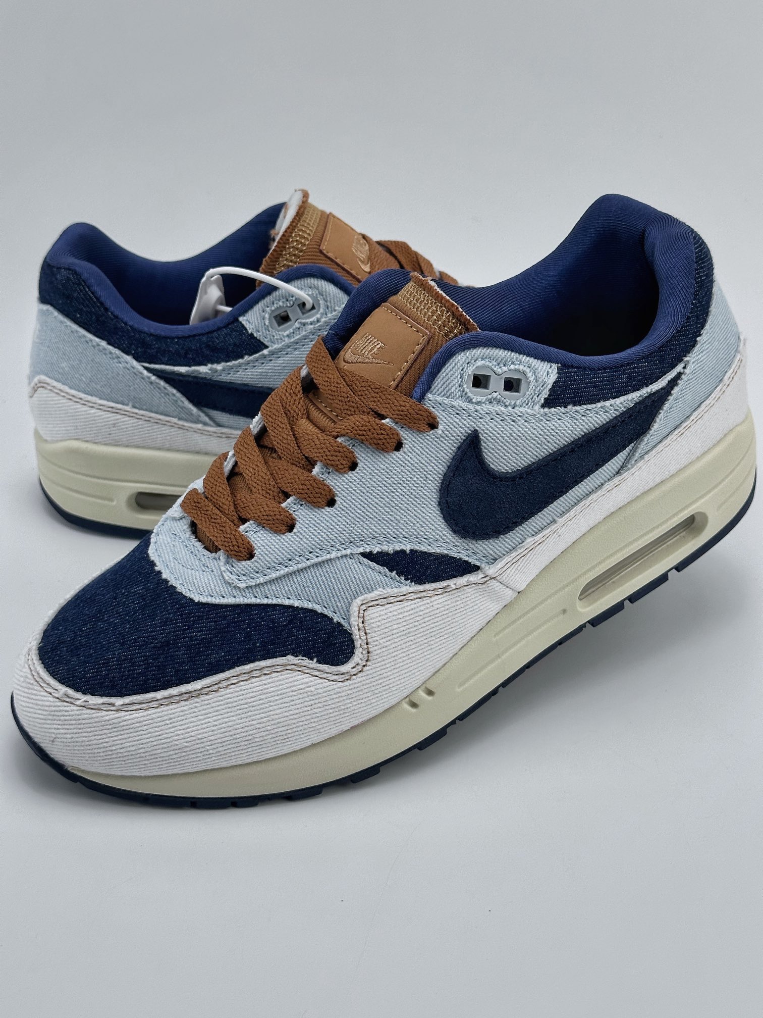 Nike Air Max 1 帆布白蓝 复古休闲跑步鞋 FQ8900-440