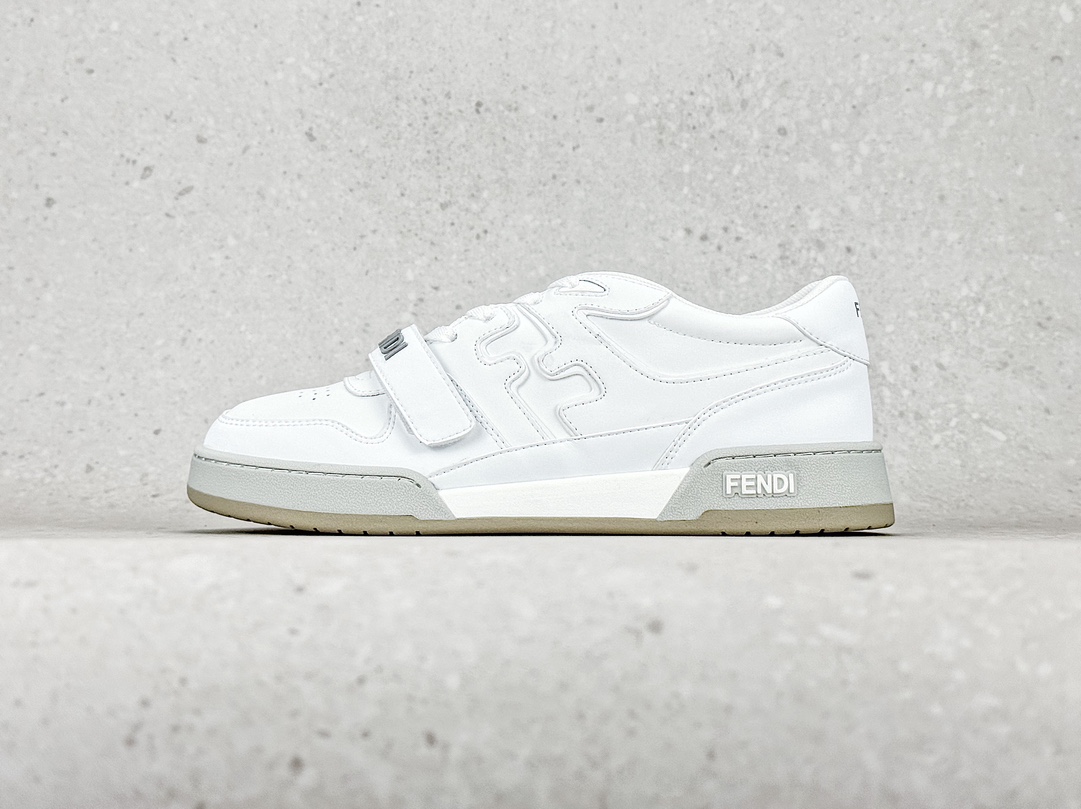 Zapatillas bajas originales puras Fendi Velcro Auction blanco gris verde 2023 último estilo popular Famosa ma…
