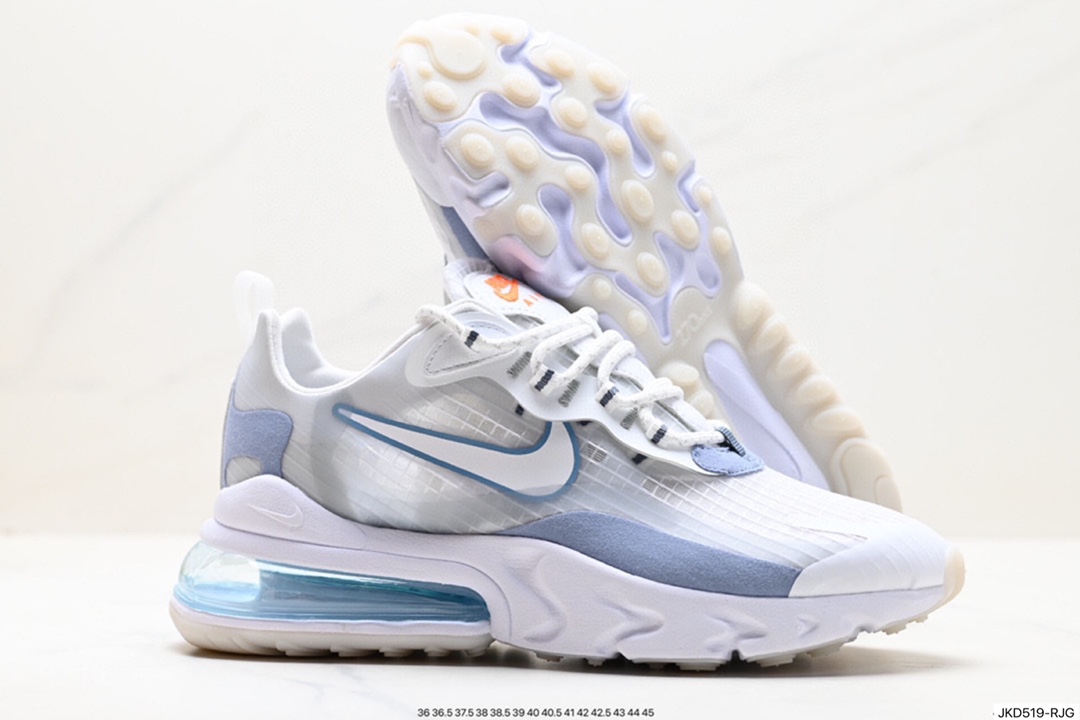 Air Max 270 React Blue and Pink Rhea Racing Series Half Palm Air Cushion All-match Sports Jogging Shoes CK6929-100