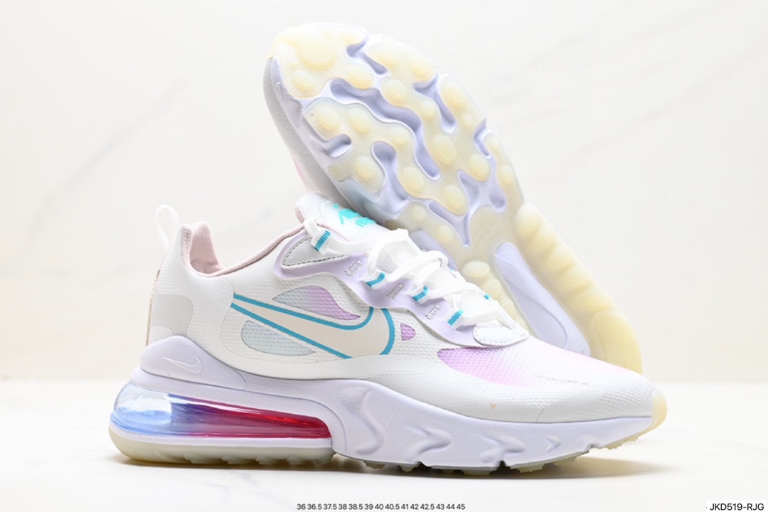 Air Max 270 React Blue and Pink Rhea Racing Series Half Palm Air Cushion All-match Sports Jogging Shoes CK6929-100