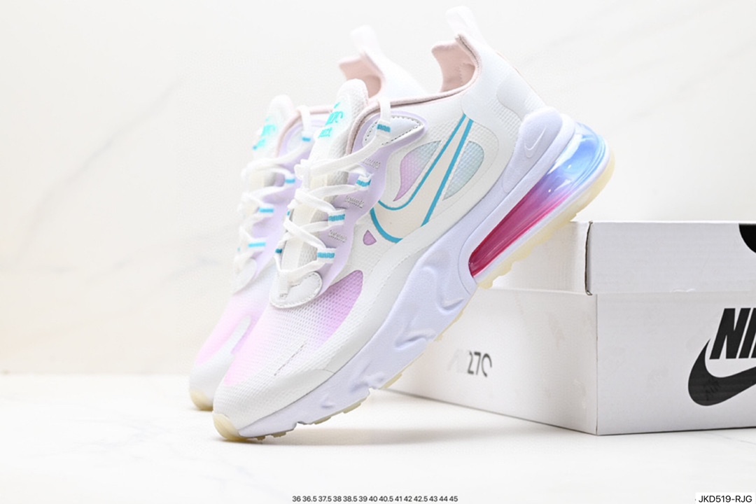 Air Max 270 React Blue and Pink Rhea Racing Series Half Palm Air Cushion All-match Sports Jogging Shoes CK6929-100