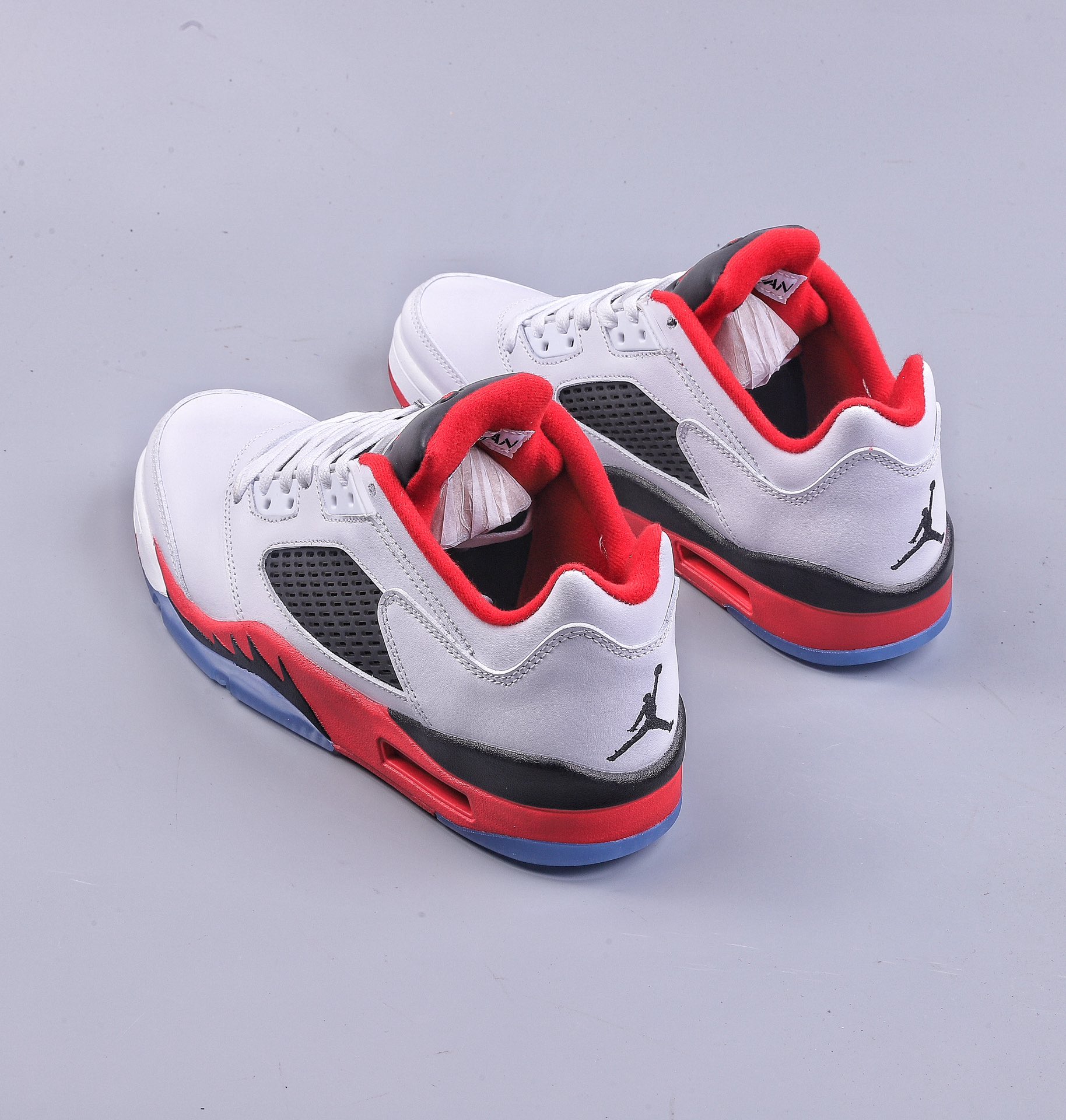 Super Air Jordan 5 Low ”Fire Red” AJ5 Joe 5 Rukawa Kaede White and Red Pure Original Low-top Basketball Shoes 819171-101