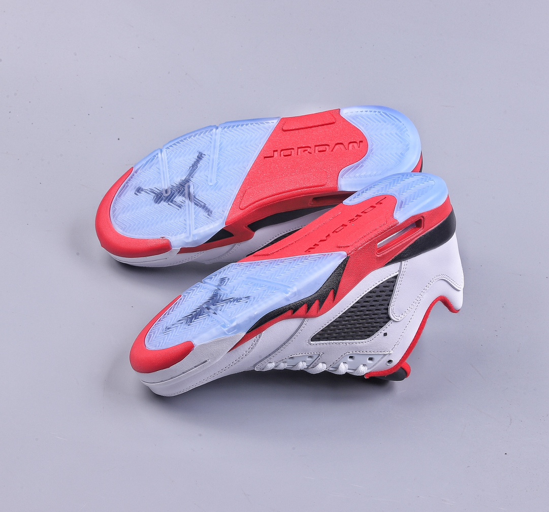 Super Air Jordan 5 Low ”Fire Red” AJ5 Joe 5 Rukawa Kaede White and Red Pure Original Low-top Basketball Shoes 819171-101