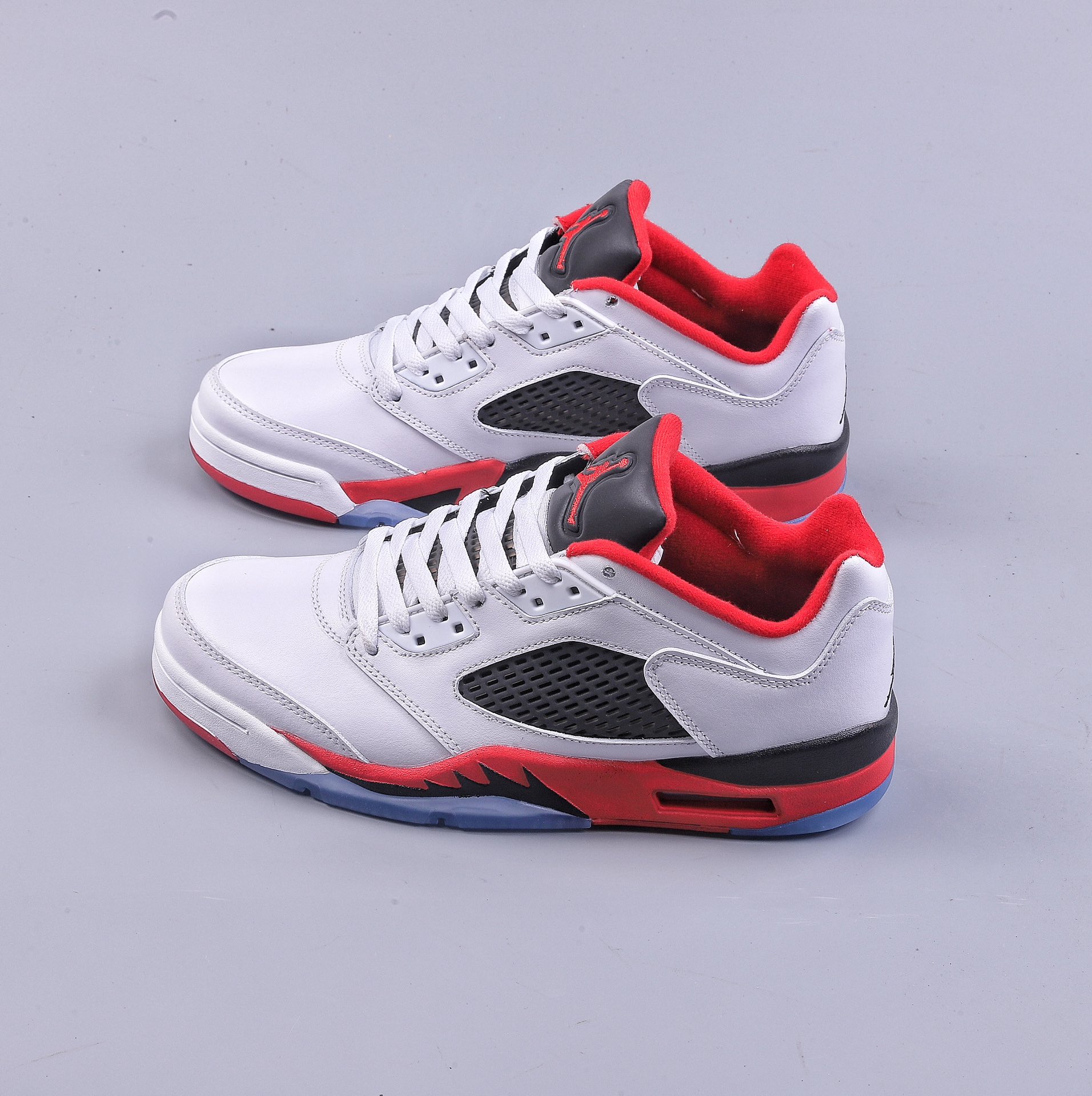 Super Air Jordan 5 Low ”Fire Red” AJ5 Joe 5 Rukawa Kaede White and Red Pure Original Low-top Basketball Shoes 819171-101